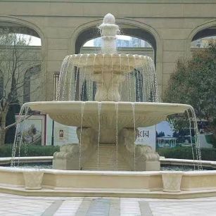 铁岭 黄金麻花岗岩异型加工——户外庭院石雕流水喷泉