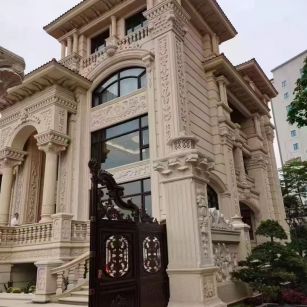 铁岭 黄金麻花岗岩别墅外墙干挂效果展示