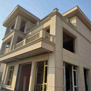 铁岭 黄金麻花岗岩石材荔枝面外墙干挂效果展示