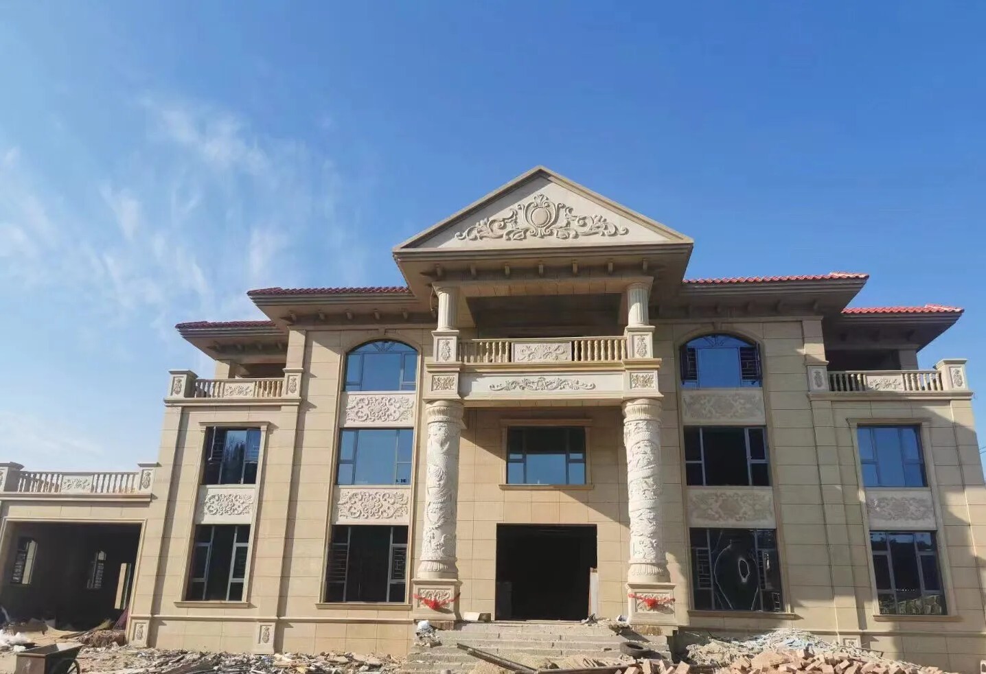 铁岭 黄金麻花岗岩别墅外墙干挂