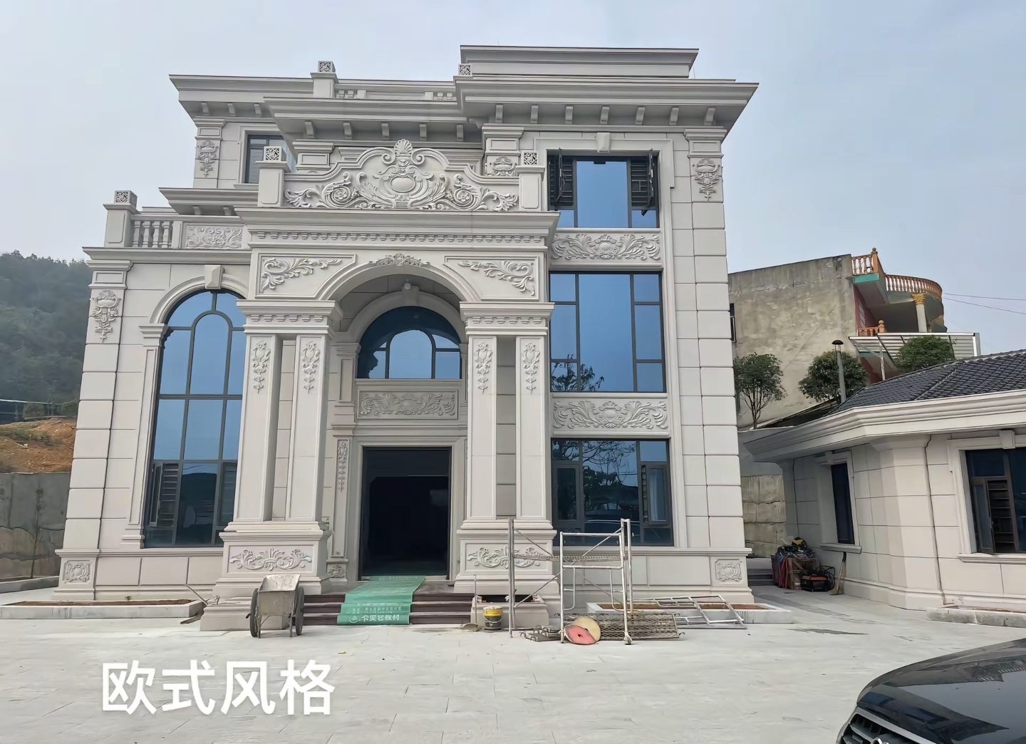 铁岭 白麻花岗岩别墅外墙干挂